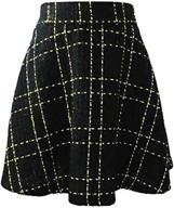 trendy women's elastic waist plaid wool 👗 mini skater skirt: tanming fashion for any occasion logo