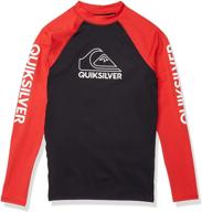 🌊 quiksilver boys' on tour long sleeve youth rashguard surf shirt: an essential for quality protection in the waves logo
