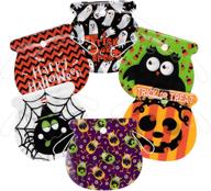 amosfun halloween drawstring bags: 72pcs large trick or treat candy bags for halloween party supplies & favors logo