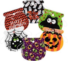 img 4 attached to Amosfun Halloween Drawstring Bags: 72pcs Large Trick or Treat Candy Bags for Halloween Party Supplies & Favors