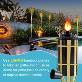 img 2 attached to 🎋 Bamboo Torch Refill Canister Bundle - 4 Pack: LANMU Torch Canisters for Patio, Luau Party, DIY Garden Torch Decor - 16 oz with Wicks and Covers