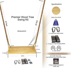 img 3 attached to 🌳 Premier Wooden Tree Swing for Adults and Children - Ideal for Outdoor or Indoor Use - Complete Kit - Quick and Easy to Hang