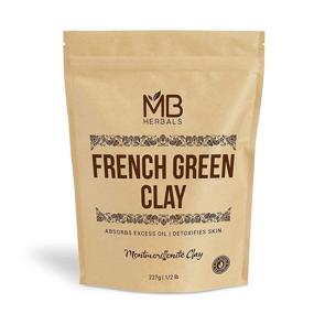 img 1 attached to MB Herbals French Green Clay 227g - Pure Montmorillonite Clay for Oily Skin, Absorbs Excess Oil, Detoxifies Skin - Half Pound Size, Highly Recommended