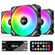 🌈 gim rgb корпусные вентиляторы, 3 шт. черные 120 мм тихие светодиодные вентиляторы для компьютера для корпуса и охладителя цп, красочные вентиляторы с регулируемой скоростью радуги с хабом логотип