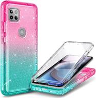 nznd motorola one 5g ace case - shockproof rugged bumper cover with built-in screen protector logo