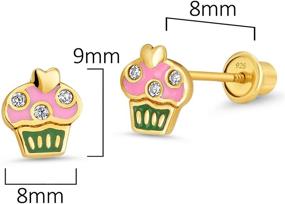 img 3 attached to 🧁 Sterling Silver Plated Cupcake Screwback Earrings - Stylish Girls' Jewelry for Enhanced SEO