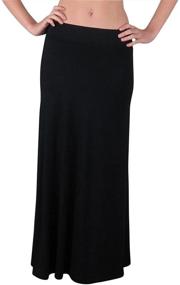 img 2 attached to 👗 Stylish and Flattering: Free to Live 3 Pack Women's Fold Over High Waist Flowy Floor Length Maxi Skirts