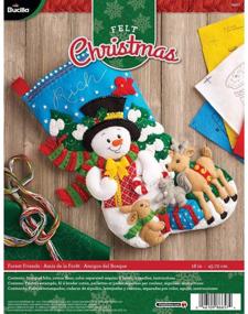 img 2 attached to 🌲 Bucilla Forest Friends 18-Inch Christmas Stocking Felt Applique Kit