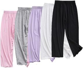 img 2 attached to Coralup Girls 5-Pack Solid Pants - Lightweight and Soft Bottoms for Kids aged 2-10 Years
