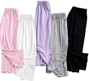 img 3 attached to Coralup Girls 5-Pack Solid Pants - Lightweight and Soft Bottoms for Kids aged 2-10 Years