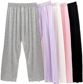 img 4 attached to Coralup Girls 5-Pack Solid Pants - Lightweight and Soft Bottoms for Kids aged 2-10 Years