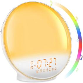 img 4 attached to 🌞 Sunrise Alarm Clock with Sunrise Simulation, Dual Alarms, FM Radio, 7 Nature Sounds & Snooze, 7 Colors Night Light, Sleep Aid Digital Alarm Clock for Bedroom, Heavy Sleepers, Kids