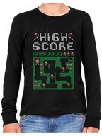 santa robot youth kids long sleeve shirt: fun video game on ugly christmas sweatshirt! logo
