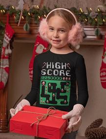 img 3 attached to Santa Robot Youth Kids Long Sleeve Shirt: Fun Video Game On Ugly Christmas Sweatshirt!