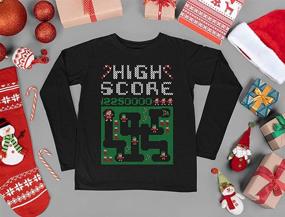 img 1 attached to Santa Robot Youth Kids Long Sleeve Shirt: Fun Video Game On Ugly Christmas Sweatshirt!