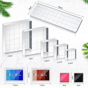 img 2 attached to 🎨 Comprehensive 22-Piece Set: Acrylic Stamp Blocks, Silicone Stamps, and Ink Pads for Scrapbooking and Card Making