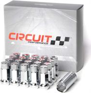 🔧 circuit performance 12x1.5 chrome extended hex lug nut set (20 pieces) with tool for aftermarket wheels: forged steel, high performance logo