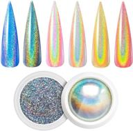 🌈 holographic chrome nail powder, unicorn mirror effect high-quality rainbow nail glitter for manicure, 0.04oz/1g logo