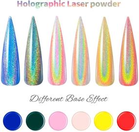img 3 attached to 🌈 Holographic Chrome Nail Powder, Unicorn Mirror Effect High-Quality Rainbow Nail Glitter for Manicure, 0.04oz/1g
