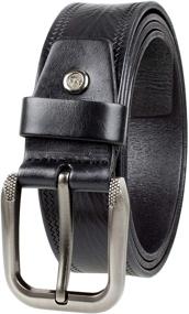 img 4 attached to 👔 Gelante Genuine Leather Belt 38003 Black L - Men's Belt Accessories in Belts