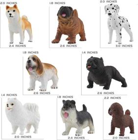 img 3 attached to 🐶 DINOBROS Dog Figurines Playset - Set of 8 Realistic Detailed Plastic Puppy Figures - Toy Dogs Cake Topper for Kids