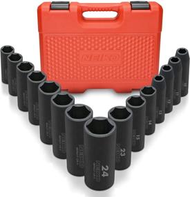 img 4 attached to 🔧 NEIKO 02474A 1/2" Drive Deep Impact Socket Set - 15 Piece Kit, 6 Point Metric Sizes (10-24 mm), High-Quality Cr-V Steel