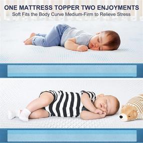 img 2 attached to BedStory Queen Memory Foam Mattress Topper - 3 Inch Breathable 🛏️ Gel-Infused Pad with Ventilated Design, Washable Cover - Double-Sided Use, Soft and Pressure-Relieving