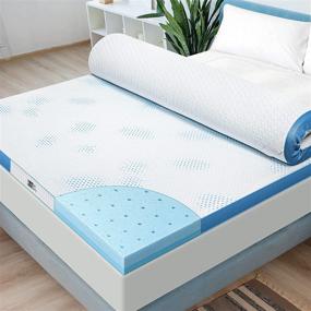 img 3 attached to BedStory Queen Memory Foam Mattress Topper - 3 Inch Breathable 🛏️ Gel-Infused Pad with Ventilated Design, Washable Cover - Double-Sided Use, Soft and Pressure-Relieving