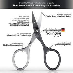 img 1 attached to 💅 Inox Titanium Self-Sharpening Nail and Cuticle Scissors by MarQus - Fine, Curved, and Sharp Precision Scissors in a Convenient Case - German-made Pedicure Beauty Grooming Kit for Nails, Eyebrows, and Eyelashes