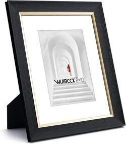 img 3 attached to 🖼️ Set of 4 WUIRCCX Black 8X10 Picture Frames with Real Glass & 5X7 Mat – Wall/Tabletop Display, Hanging Hardware Included