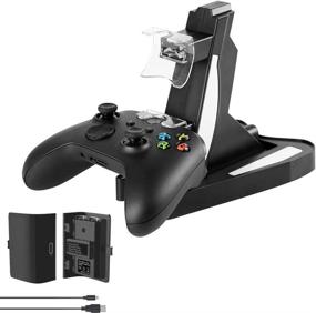 img 4 attached to 🎮 High-Speed Wireless Dual Charging Station for Xbox Series X/S Controller, with 2x 850mAh Rechargeable Batteries - Docking Charger Stand