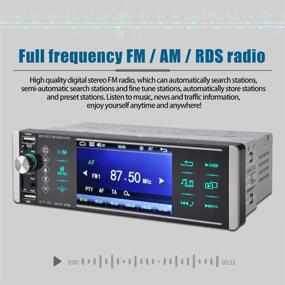 img 2 attached to 🚗 Улучшенная автомагнитола Single Din с сенсорным экраном 4,1 дюйма, Bluetooth, FM/AM RDS, USB, SD, AUX порты - поддержка Mirror Link для iOS/Android + бонусная камера заднего вида и управление колесом