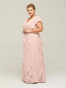 img 1 attached to 👗 ALICEPUB Ruffled Chiffon Bridesmaid Dresses: Elegant long-sleeved formal party dress for women's weddings