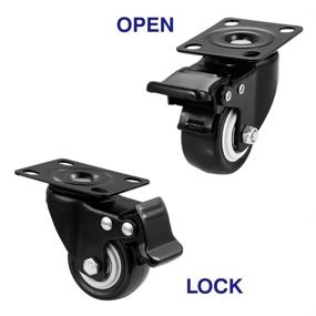 img 1 attached to 🔒 BOSGEOT Polyurethane Casters with Casters Lock