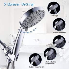 img 3 attached to VXV Shower Head with Handheld High Pressure: 5 Sprays, 6ft Hose, Detachable, Chrome Finish
