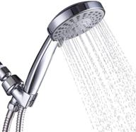 vxv shower head with handheld high pressure: 5 sprays, 6ft hose, detachable, chrome finish logo