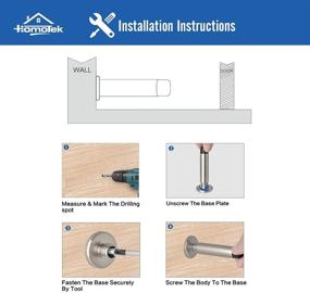 img 1 attached to 🚪 HOMOTEK 5-пакетный надёжный жёсткий дверной стопор для звукоизоляции - мягкие резиновые наконечники, цинковый сплав - защита стен - 2,8-дюймовые дверные стопоры, черные.