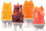 🍦 tovolo monster ice pop silicone molds - set of 4, unique popsicle makers with reusable sticks, bpa-free & dishwasher-safe, white logo