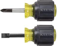 🔧 набор коротких отверток klein tools 85071 с шлицами для крепления шкафа 5/16 дюйма и #2 крестообразным шлицем, 2 шт. - черный логотип