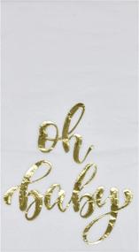 img 4 attached to 100 Elegant Disposable Hand Napkins for Baby Shower Guests - Neutral Boy Girl Gender Reveal Party Supplies with Metallic Golden Foil Decorative Towel - Ideal for Powder Room, Bathroom, Dinner - Paper Pack