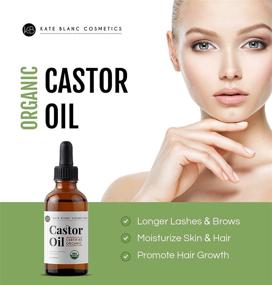 img 3 attached to Kate Blanc Cosmetics' USDA Certified Organic Castor Oil (2oz): Pure, Cold Pressed, Hexane Free. Stimulate Growth for Eyelashes, Eyebrows, Hair. Skin Moisturizer & Hair Treatment Starter Kit