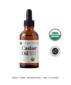 img 2 attached to Kate Blanc Cosmetics' USDA Certified Organic Castor Oil (2oz): Pure, Cold Pressed, Hexane Free. Stimulate Growth for Eyelashes, Eyebrows, Hair. Skin Moisturizer & Hair Treatment Starter Kit