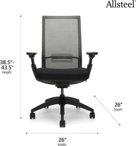 img 1 attached to 🪑 ALLSTEEL Evo Task Chair: Sleek Black Design with Dusk Mesh for Enhanced Comfort