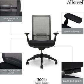 img 2 attached to 🪑 ALLSTEEL Evo Task Chair: Sleek Black Design with Dusk Mesh for Enhanced Comfort