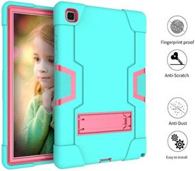 img 3 attached to 📱 Bingcok Galaxy Tab A7 10.4 Case 2020 - Heavy Duty Rugged Full-Body Hybrid Shockproof Cover for Samsung Galaxy Tab A7 10.4 2020 Model SM-T500/SM-T505/SM-T507 (2-Pack: Aqua + Rose)