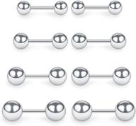 🔸 stylish & versatile: scerring 4 pairs 20g stainless steel ball stud earrings set for men and women – barbell stud earrings 3-6mm logo