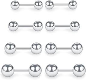 img 4 attached to 🔸 Stylish & Versatile: SCERRING 4 Pairs 20G Stainless Steel Ball Stud Earrings Set for Men and Women – Barbell Stud Earrings 3-6mm