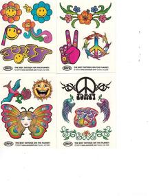 img 1 attached to 🌼 Hippie Temporary Tattoos: Spreading Love & Peace (50-Piece Party Favor & Costume Set)