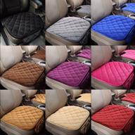 dealpeak breathable anti slip car seat cushion cover pad mat nonslip winter warm lattice pattern protector auto chair cushion with velvet elastic plush for vehicles car supplies (color : pink) logo