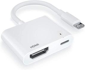 img 4 attached to 🔌 HDMI переходник для iPhone на ТВ - 1080P цифровой AV конвертер с портом для зарядки для iPhone 11/XR/XS/X - идеально для ТВ, проектора, монитора